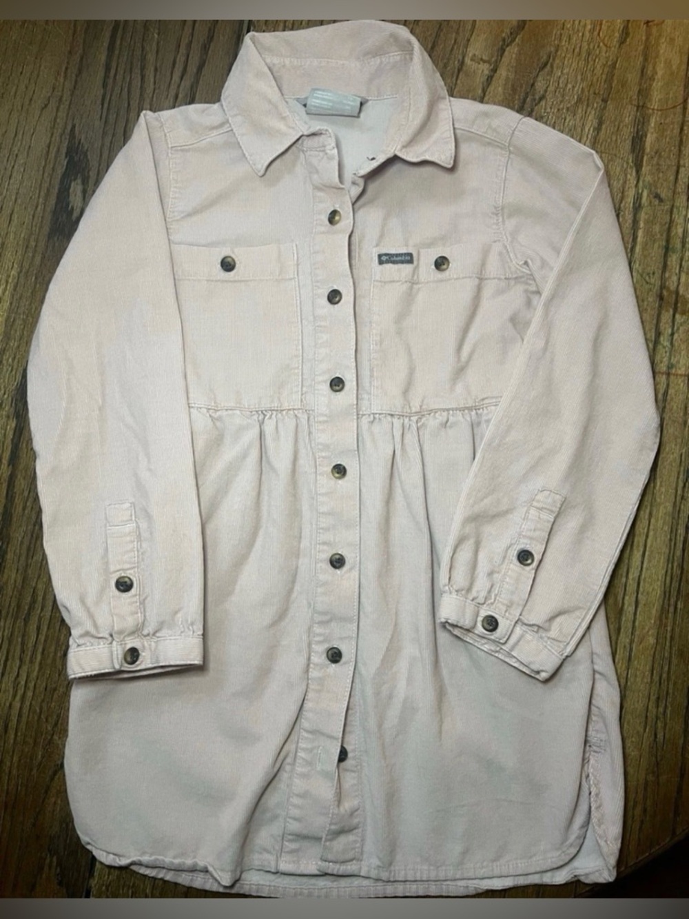Columbia Girls Shirt Dress Pink Corduroy Size XS 6